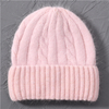 Female Angora Blend Winter Hat Long Fur Warm Soft Wool Knitted Hats Women Skullies Beanies Wholesale