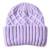 wholesale Colors Angora Blend Custom Knitted Beanie Hat Winter Thick Warm Women Classic Rhombus Bulk Beanie