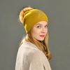 Wholesale Crochet Beanie Hat Wool Blend Winter Knitted Beanie Wholesale Custom Real Fur Fake Fur Pompom Hat