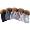 High Quality Angora Wool Knit Beanie Hat Custom Winter Hats with Fur Pom Pom New Style Ladies Wool Beanie