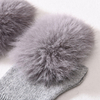 Winter Warm Soft Outdoor Wear Mitten with Faux Fur Women Plain Fingerless Custom Woolen Gloves Knitted