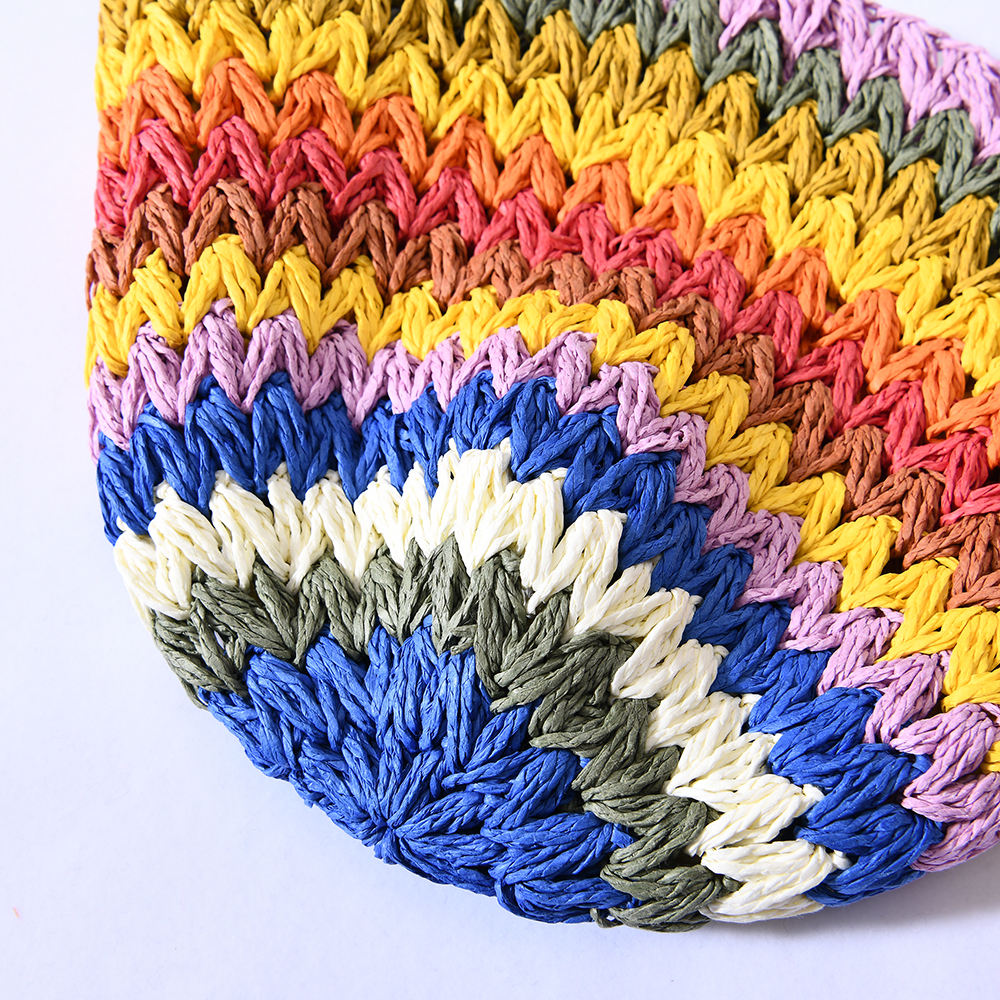 Foldable Paper Straw Wide Brim Sun Fisherman Hat