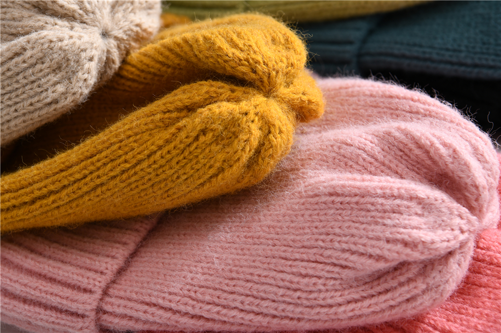 Thick Warm Cuffed Striped Wool Knitted Winter Hats Wholesale High Quality Kids Winter Custom Designer Baby Hats and Beanies