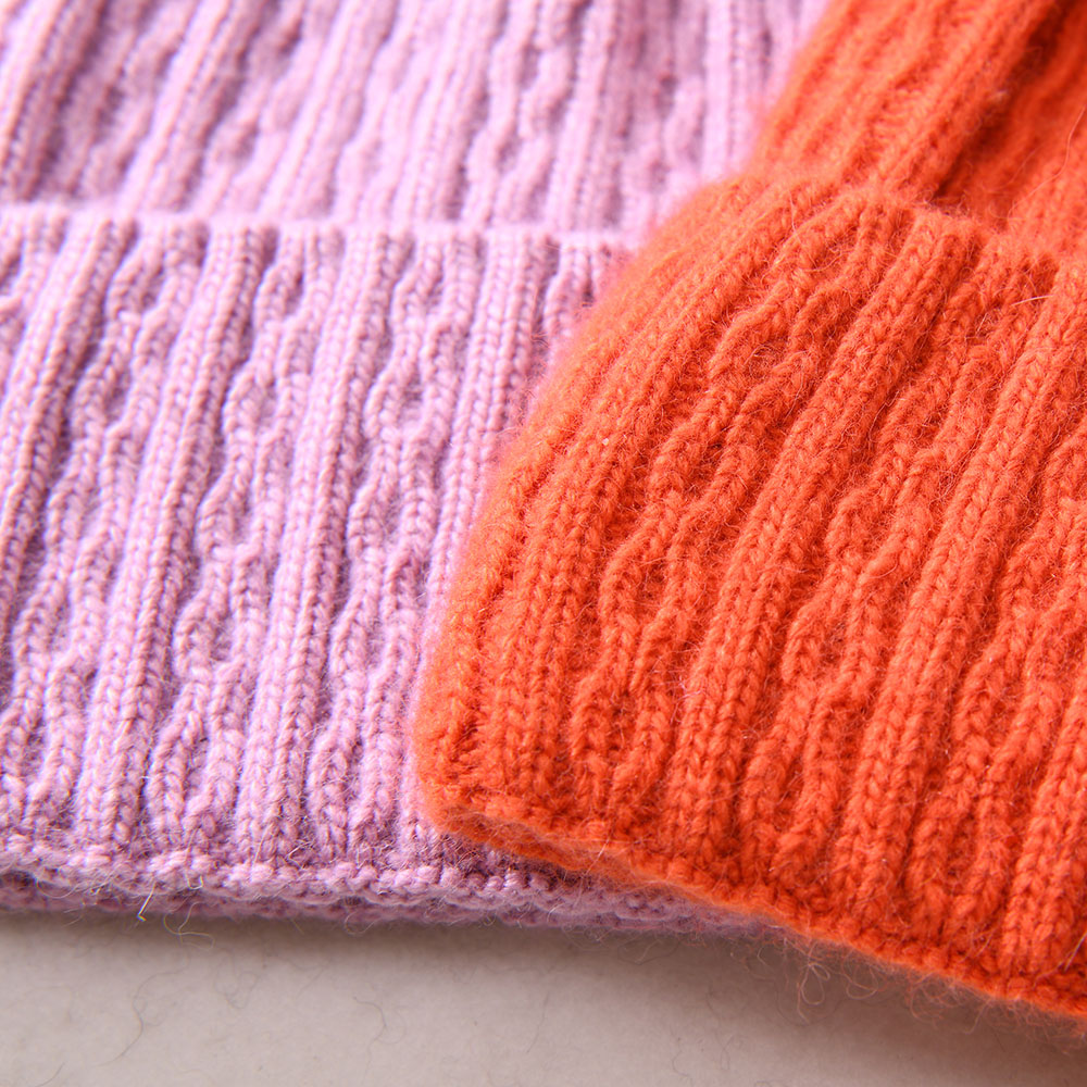 Fashion Plain Winter Hat Cashmere Wool Knit Beanies Warm Custom Winter Adult Cashmere Knitted Beanie 
