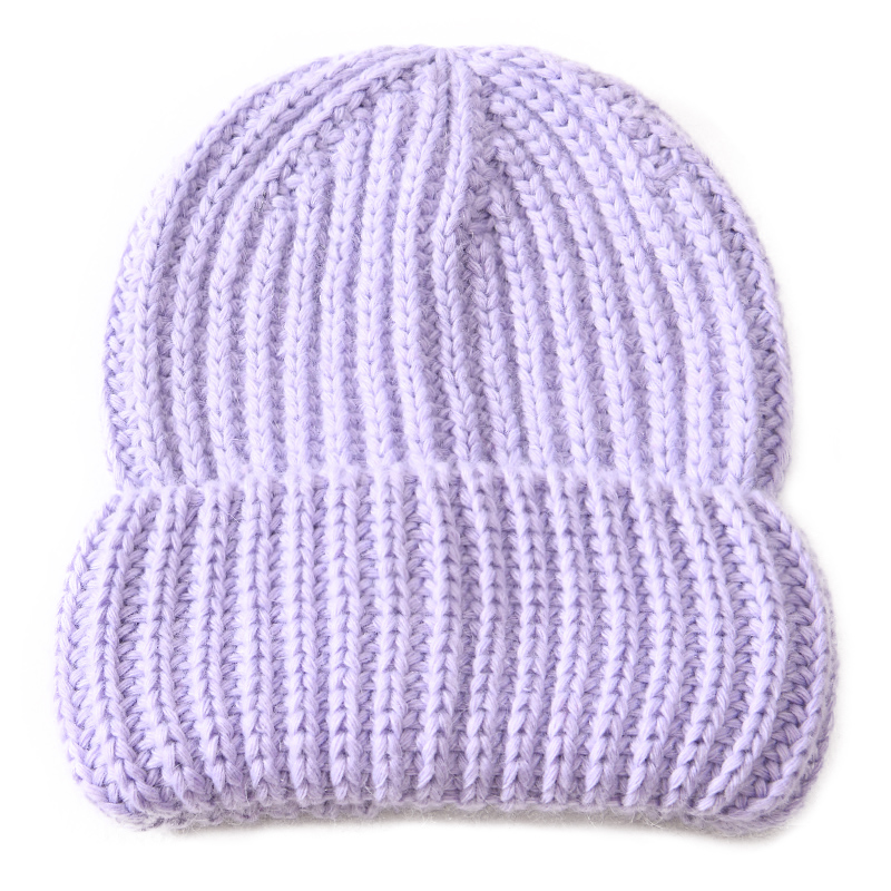 Women Girls Warm Knit Ribbed Winter Hat 2021 New Design Crochet Soft Cashmere Knit Beanie Pink