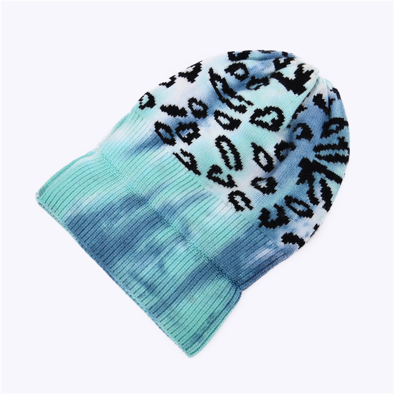 Factory Wholesale Design Acrylic Leopard beanie Knitted Hats Ladies Girls Soft Fashion Acrylic Beanie Hat 