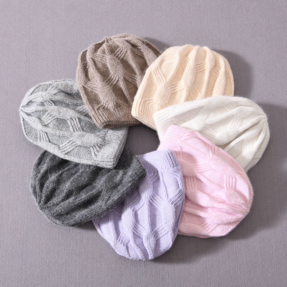 Cute Soft Warm Knitted Hats Bright Silk Double Layer Thick Winter Kids Baby Warm Beanie