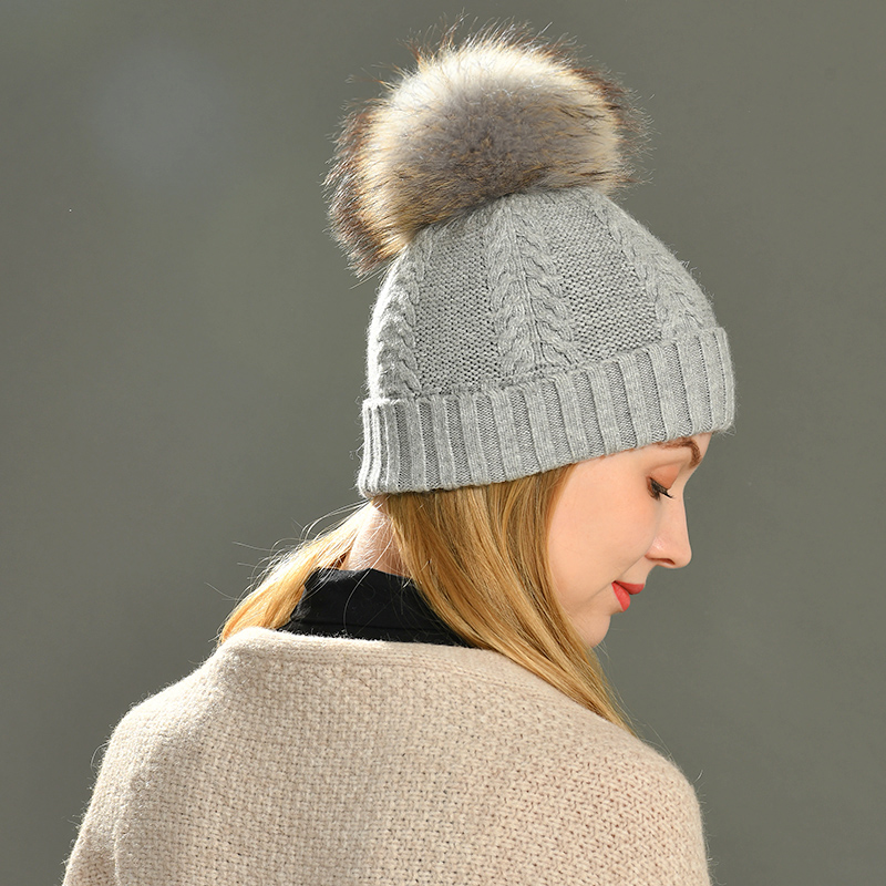 Winter Warm Soft Ladies Knitted Beanies Hat Angora Fashion Custom Wholesale Beanie Hats 