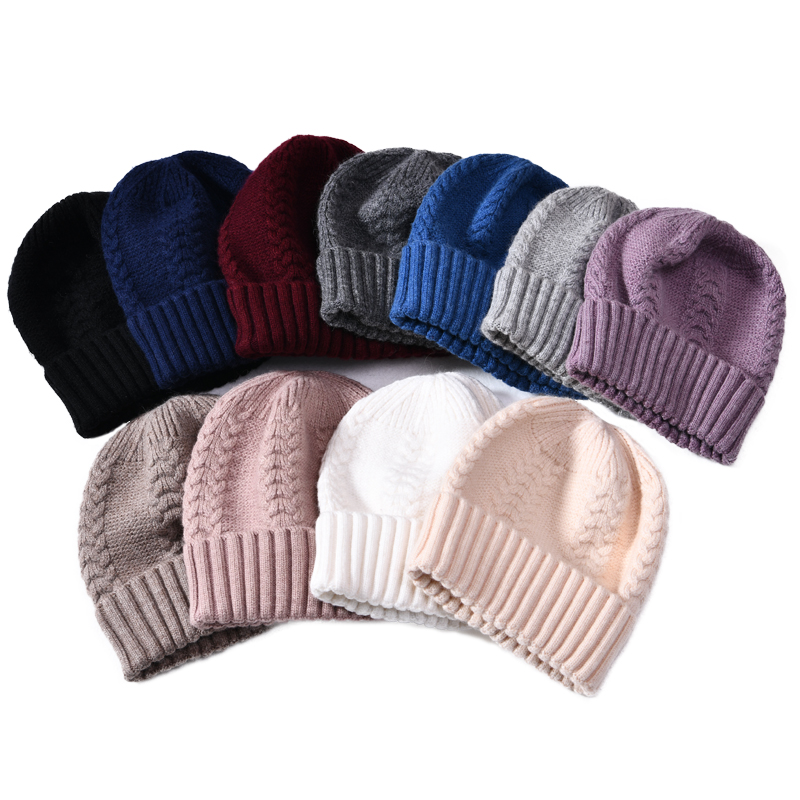 Winter Warm Soft Ladies Knitted Beanies Hat Angora Fashion Custom Wholesale Beanie Hats 