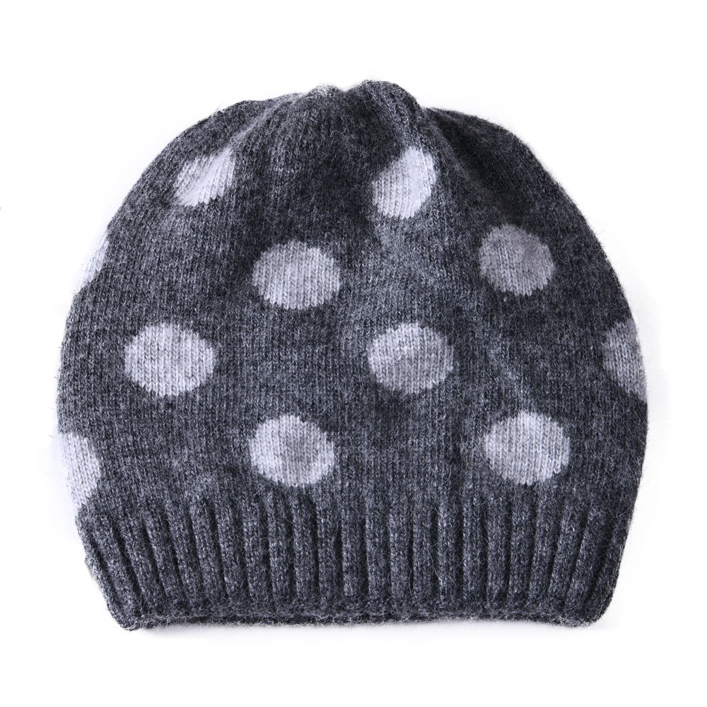 Angora Blend Slouch Cuff Blank Ski Beanie Winter Warm Cute Wave Point Women Wool Knitted Custom Beanie