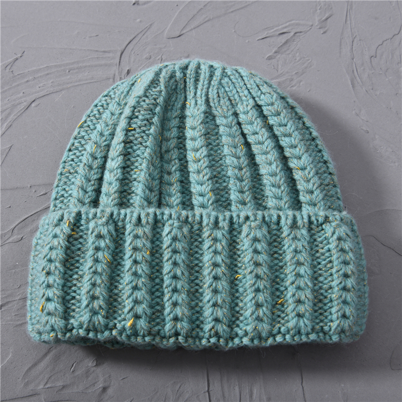 Wholesale Women Hats Thick Ribbed Custom High Quality Winter Merino Wool Knit Beanies