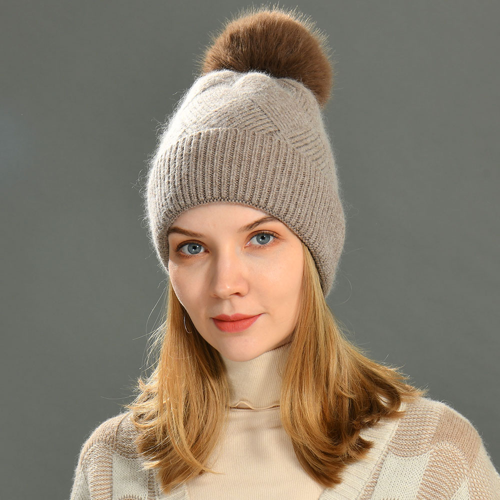 Wholesale Blank Winter Beanies High Quality Rhombus Soft Classic Unisex Cashmere Waffle Knit Beanie