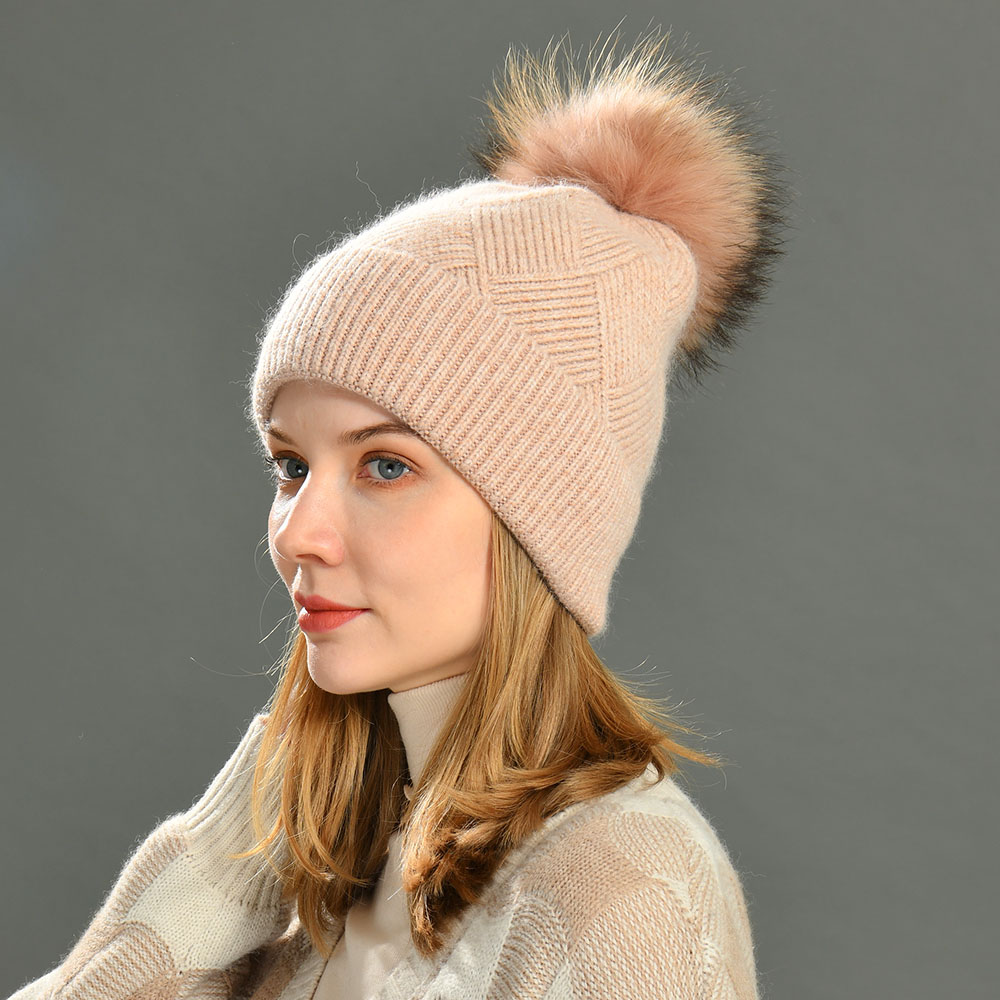 Wholesale Blank Winter Beanies High Quality Rhombus Soft Classic Unisex Cashmere Waffle Knit Beanie