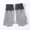 Unisex Stretch Elastic Warm Custom Logo Wholesale Luxury Women Half Finger Winter cashmere gloves for woman fingerless