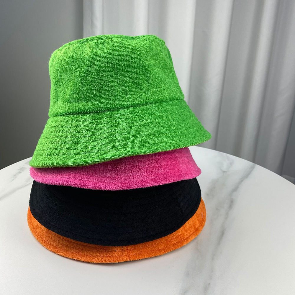Blank Plain Terry Towelling Cloth Fisherman Hat Adults Sun Hat Breathable Custom Unisex Wholesale Summer Terry Towel Bucket Hat