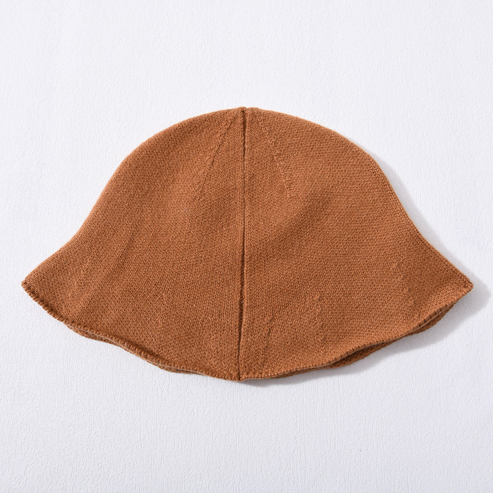100% Cashmere Soild Color Soft Warm Wide Brim Fisherman Hat